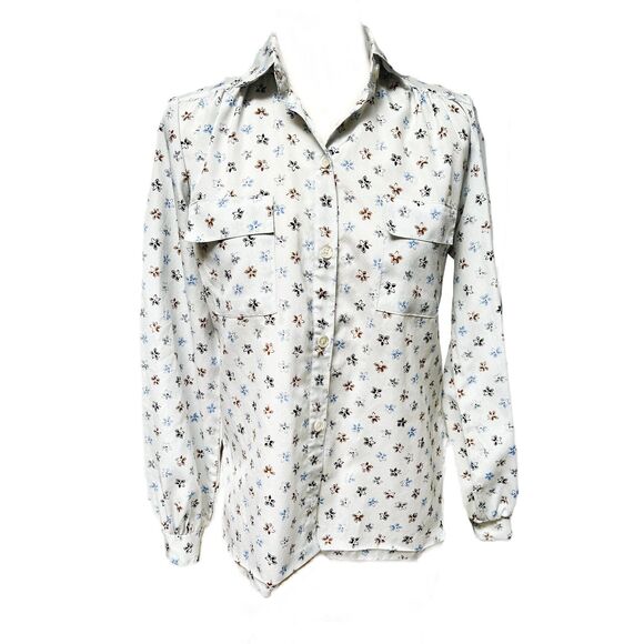 Retro Prince Of Foxes Floral Polyester Long Sleeve Button Up Shirt - Picture 1 of 4